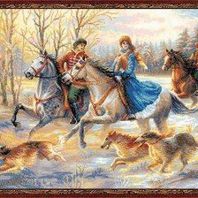 Схема вышивки «Русская охота»