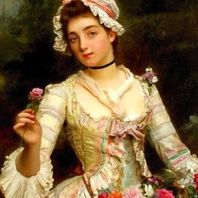 Схема вышивки «Гюстав Жан Жак. Цветочница»