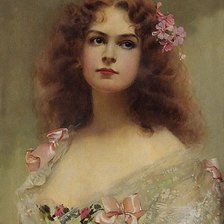 Схема вышивки «Женский портрет. Витторио Маттео Коркос»