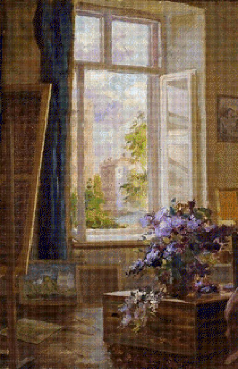 Окно в мастерской - окно, искусство и жизнь, картины - предпросмотр