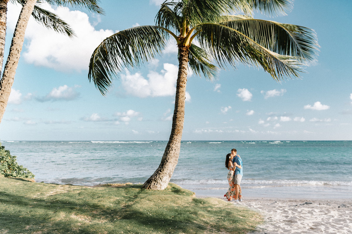 Гавайи - пляж, пальмы, пара, гавайи - оригинал