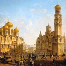 Схема вышивки «Алексеев, Федор Яковлевич. Соборная площадь в Московском Кремле.»