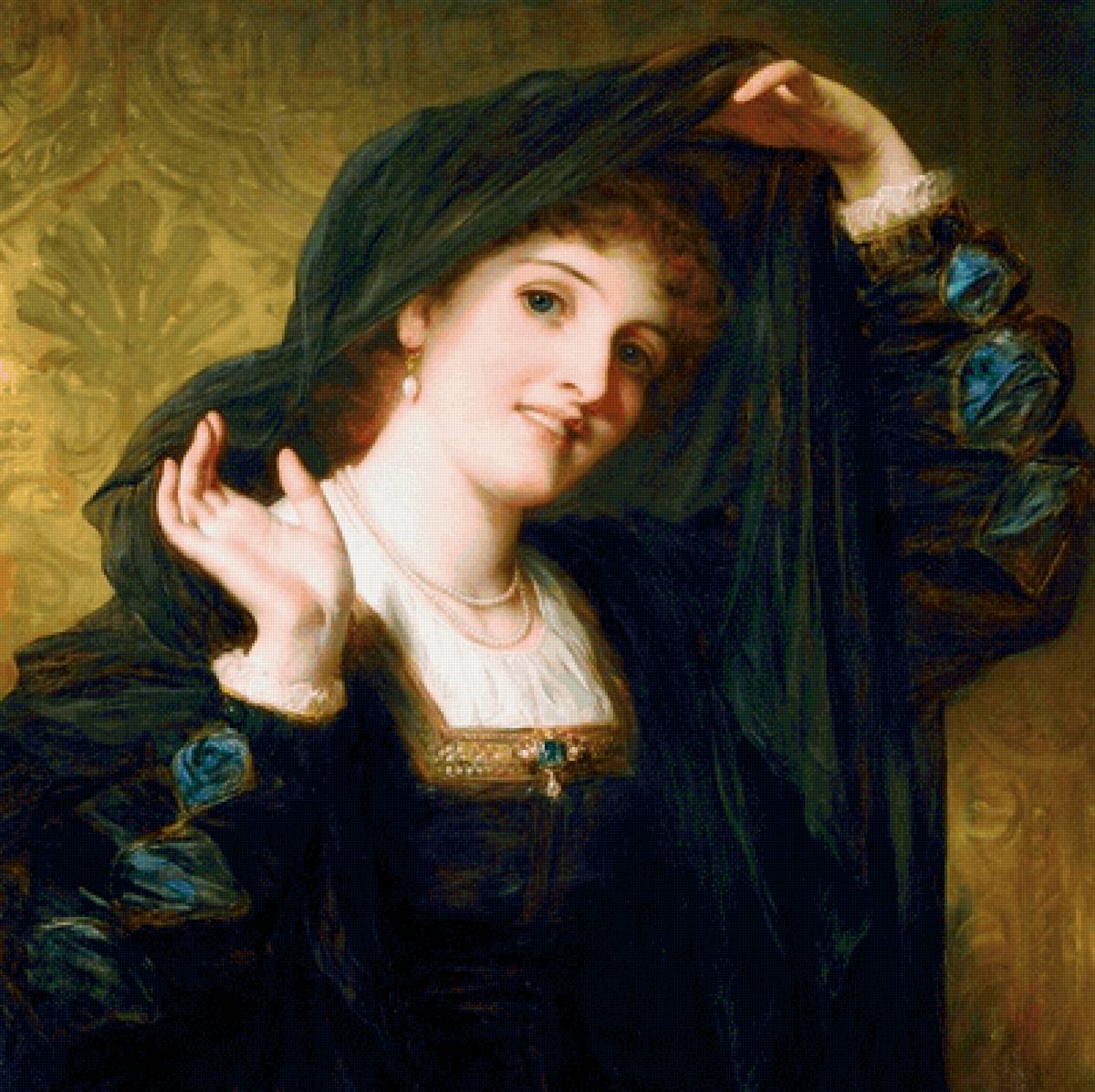 Томас Фрэнсис Дикси. Виола - 19 век, портрет, живопись, девушка - предпросмотр