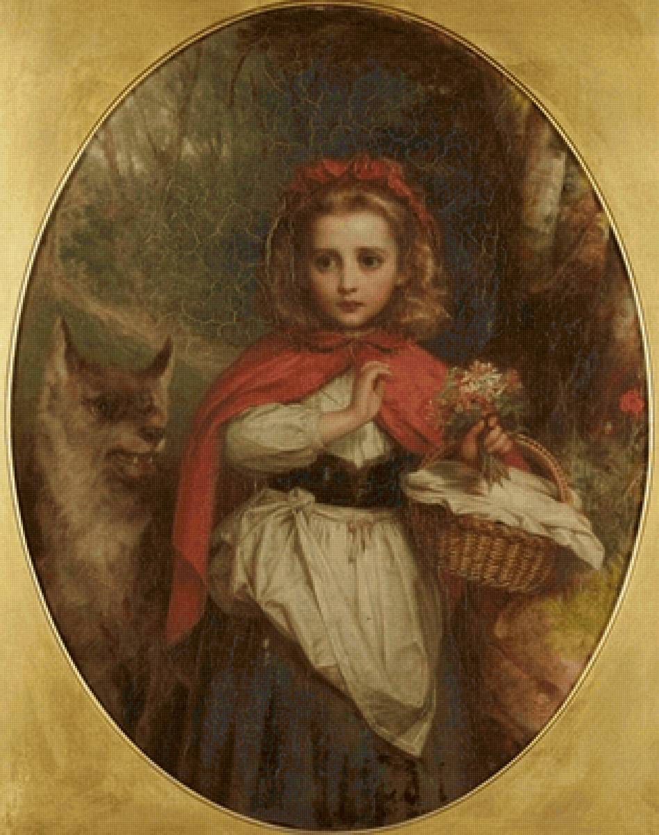 Томас Френсис Дикси. Красная шапочка - 9 век, живопись, девочка - предпросмотр