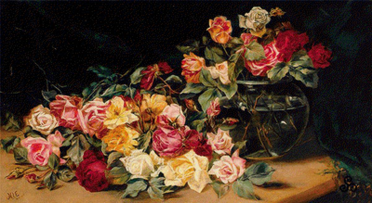 розы - картина, цветы - предпросмотр