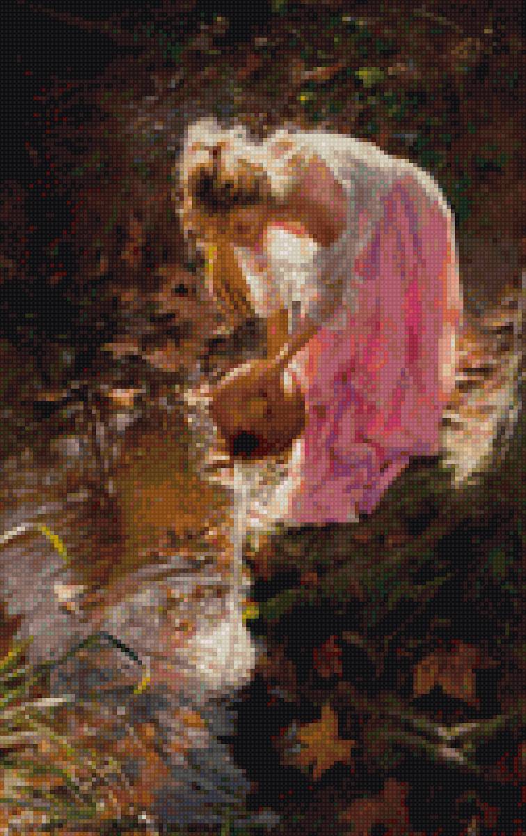 Девушка у ручья - предпросмотр