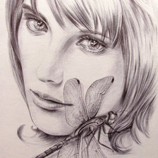 Схема вышивки «Девушка и стрекоза»