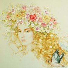 Схема вышивки «Девушка в венке»