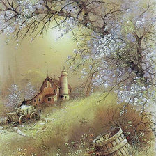 Схема вышивки «Весна в селе»