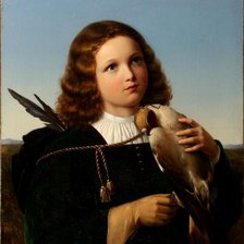 Схема вышивки «Frederich Wilhelm Achadow. Мальчик с соколом»