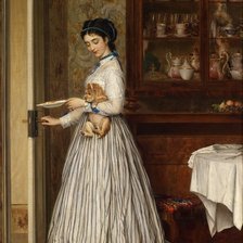 Схема вышивки «Джозеф Карауд. Девушка с собачкой»