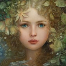 Схема вышивки «Menina,Enfeitada,»