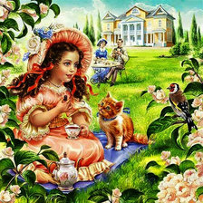 Схема вышивки «merienda en el jardin»