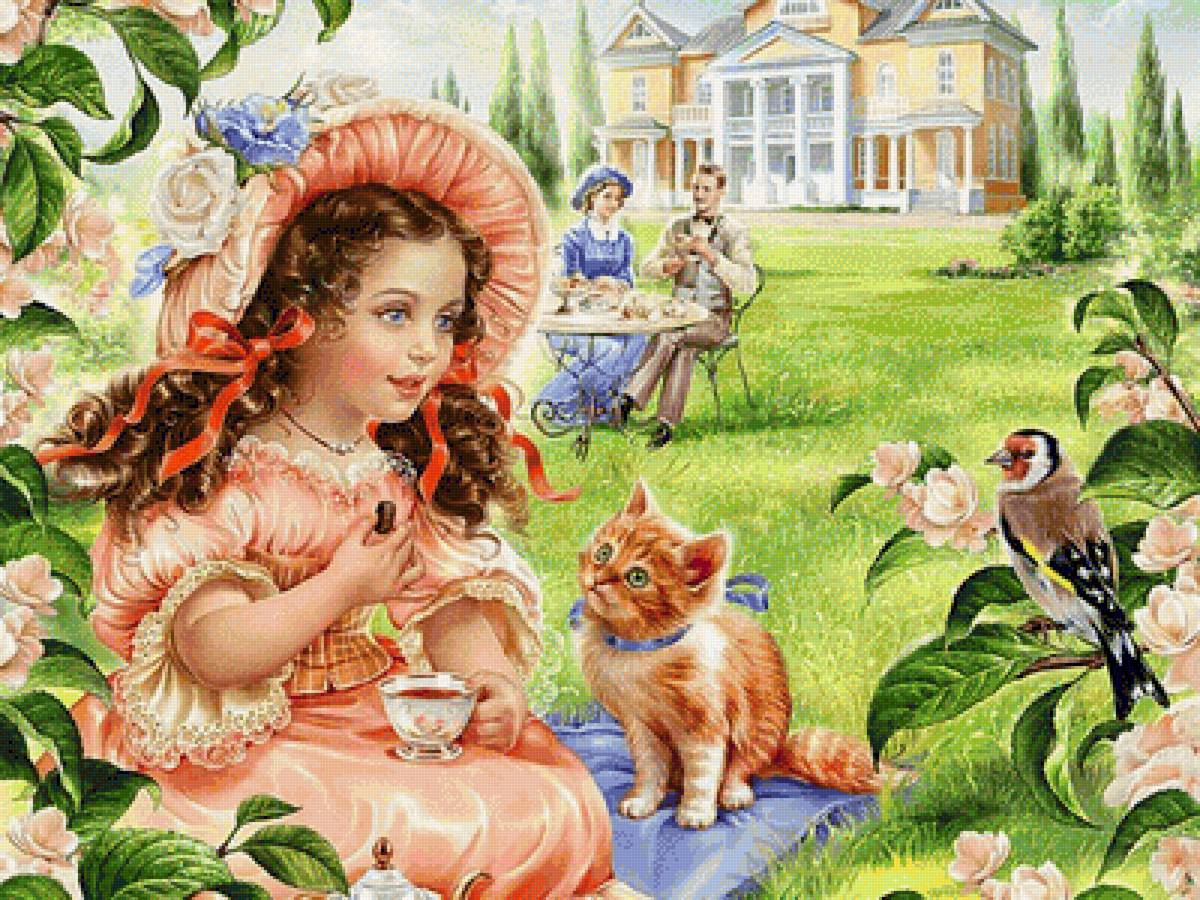 merienda en el jardin 2 - paisaje - предпросмотр