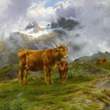 Схема вышивки «На пастбище. Rosa Bonheur»