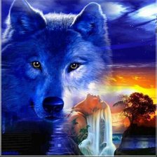 Схема вышивки «волк и дева»