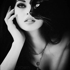 Схема вышивки «ДЕВУШКА С КОШКОЙ»