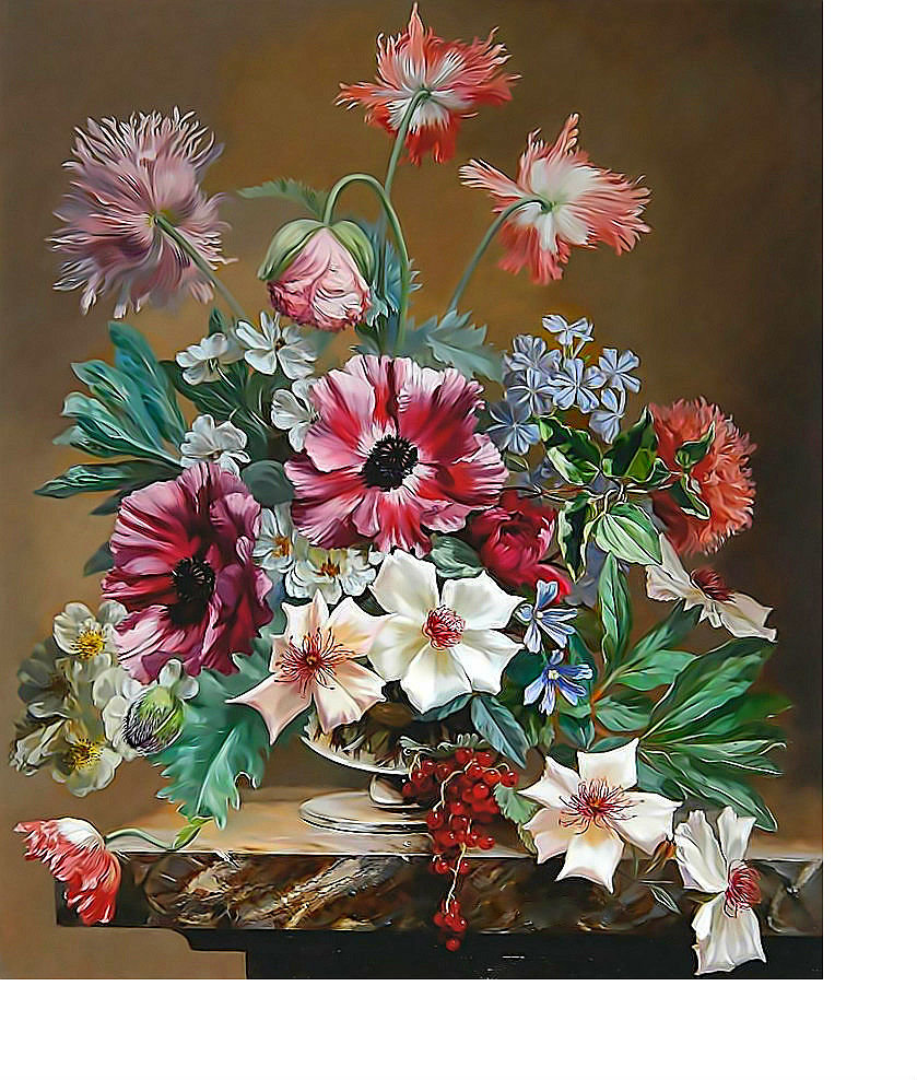 Натюрморт - цветы, цветы в вазе, маки - оригинал