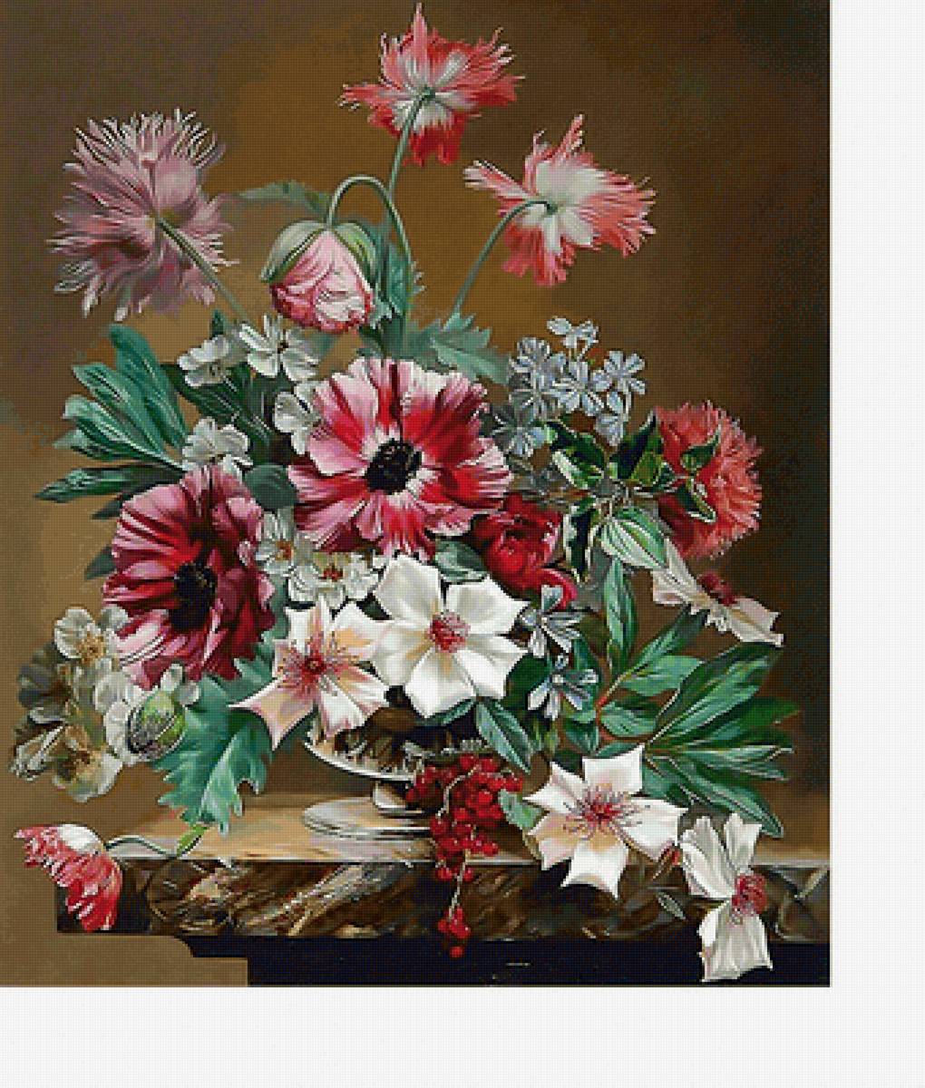 Натюрморт - цветы, маки, цветы в вазе - предпросмотр