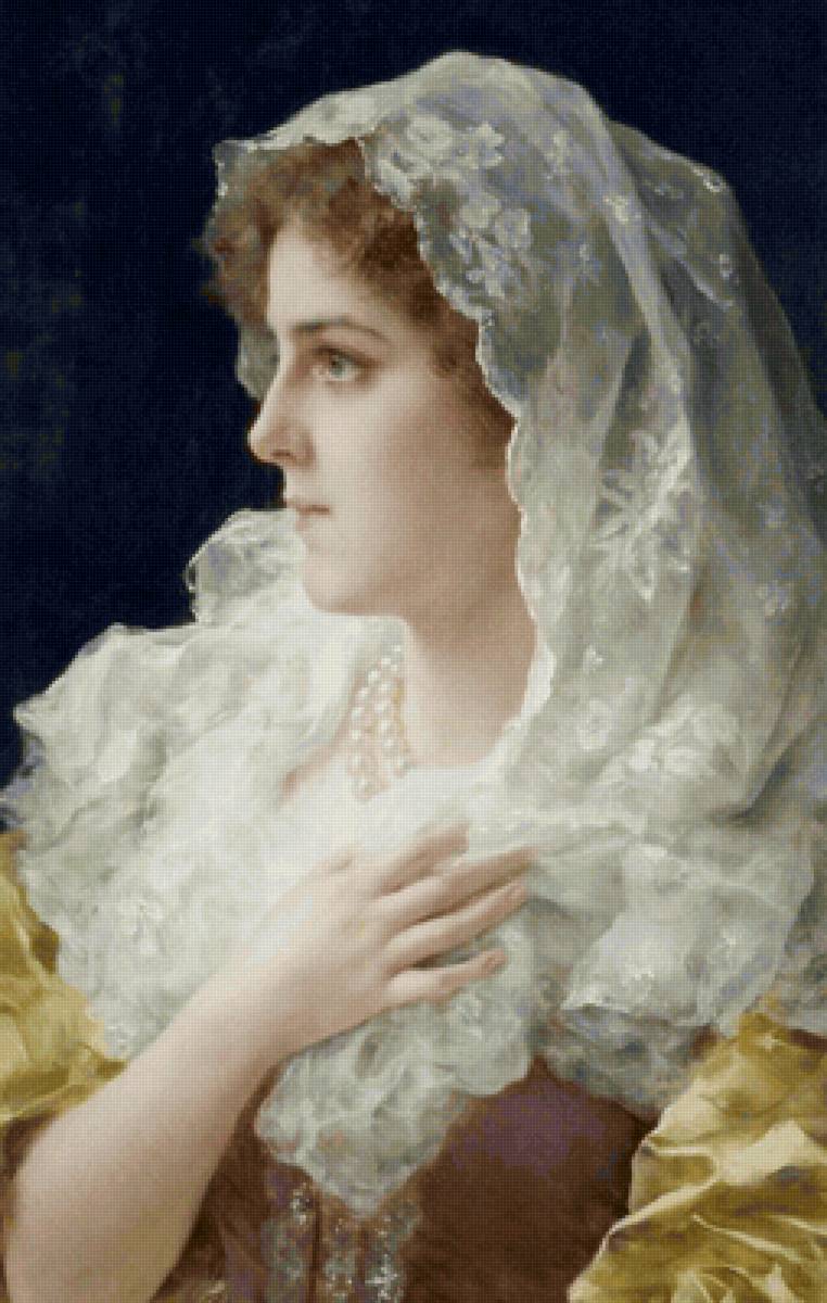 Женский портрет. Andreotti Federico/Федерико Андреотти - девушка, 19 век, женщина, живопись, портрет - предпросмотр