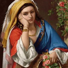 Схема вышивки «Жан-Франсуа Портель. Девушка с бубном»