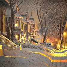 Схема вышивки «Зимняя улочка»