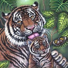 Схема вышивки «тигры»