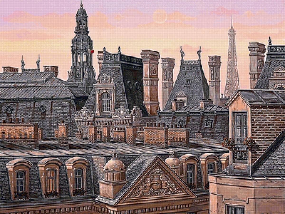 Крыши Парижа - крыши, дома, париж, город, франция - предпросмотр