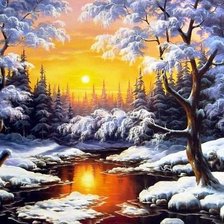 Схема вышивки «пейзаж»