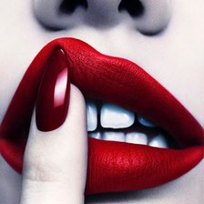 Схема вышивки «Губы»