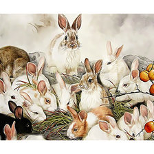 Схема вышивки «Зайцы.»