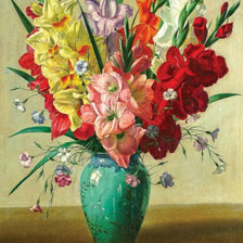 Схема вышивки «Гладиолусы в вазе»