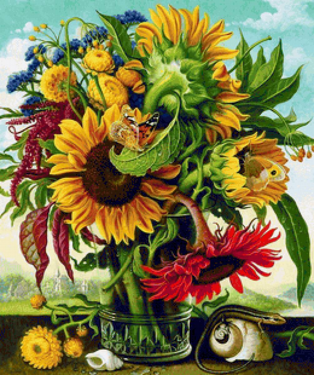 Подсолнухи - подсолнухи, натюрморт - предпросмотр