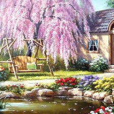 Схема вышивки «Цветение сакуры»