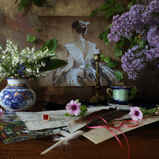 Схема вышивки «натюрморт с сиренью»