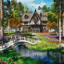 Схема вышивки «casa na floresta»