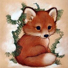 Схема вышивки «лисенок»