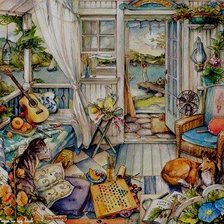 Схема вышивки «frente al mar»