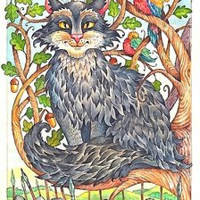 Схема вышивки «кот-баюн»