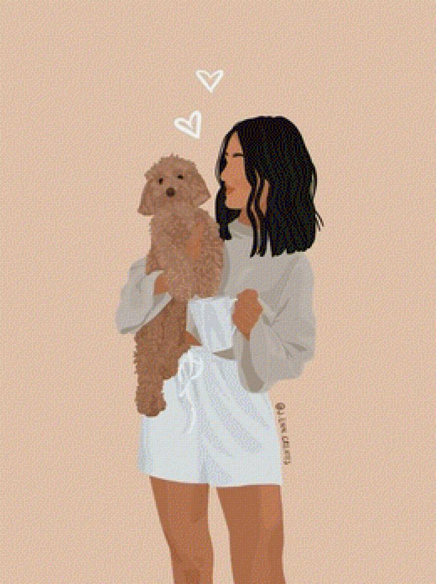 mujer con perrito - предпросмотр