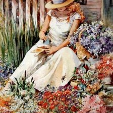 Схема вышивки «девушка»