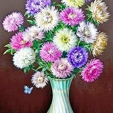 Схема вышивки «Астры в вазе»
