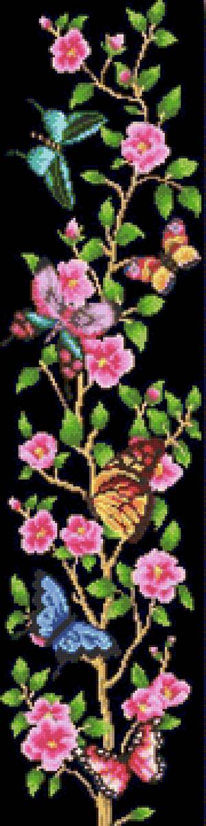 Пано "Бабочки" - цветы, бабочка - предпросмотр