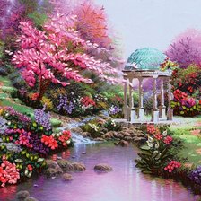 Схема вышивки «Беседка в саду»