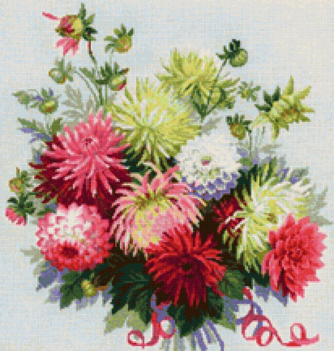 Георгины - цветы. букет - предпросмотр