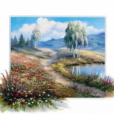 Схема вышивки «пейзаж»