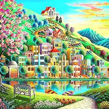 Схема вышивки «City in Spring»