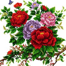 Схема вышивки «Цветы на ветке»