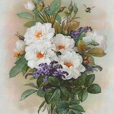 Схема вышивки «белые цветы»