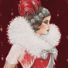 Схема вышивки «Девушка»